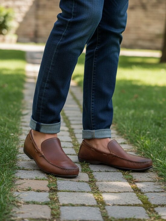 Frye Lewis Venetian Loafer in Cognac Oiled Vintage Men\'s 8.5